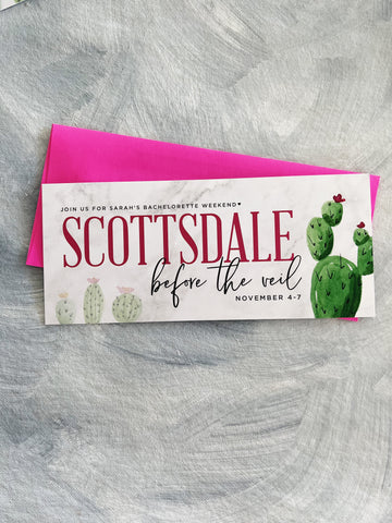 Scottsdale Bachelorette Bridal Invitation
