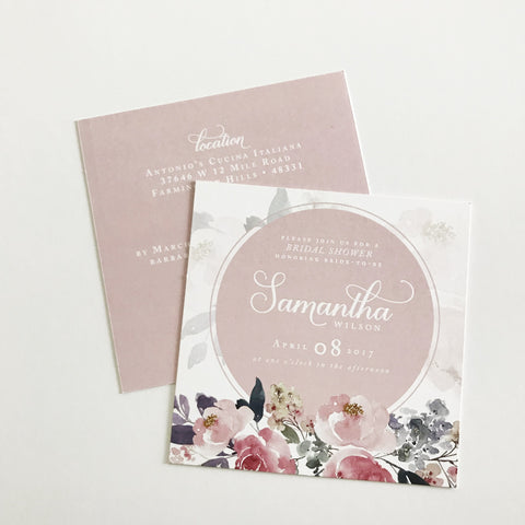Blush Floral Bridal Shower Invitation